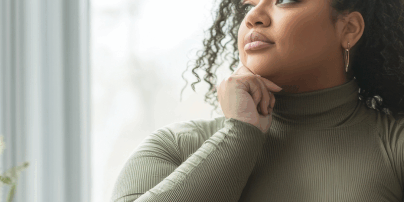 Black woman sitting with head resting on hand looking out of window | How to heal from emotional abuse