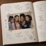 Four Black women high school friends posing for a picture in front of a locker | What it means to outgrow a friendship